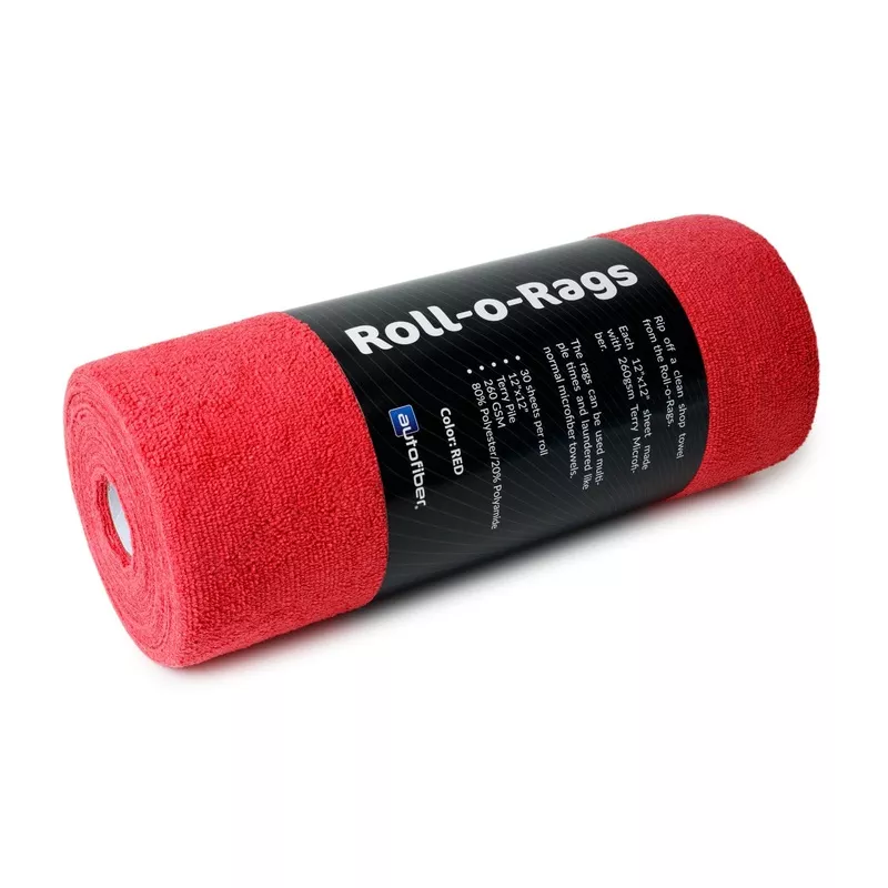[Roll-o-Rags] Microfiber Towels on a Roll 12″x12″ – 30/roll Black
