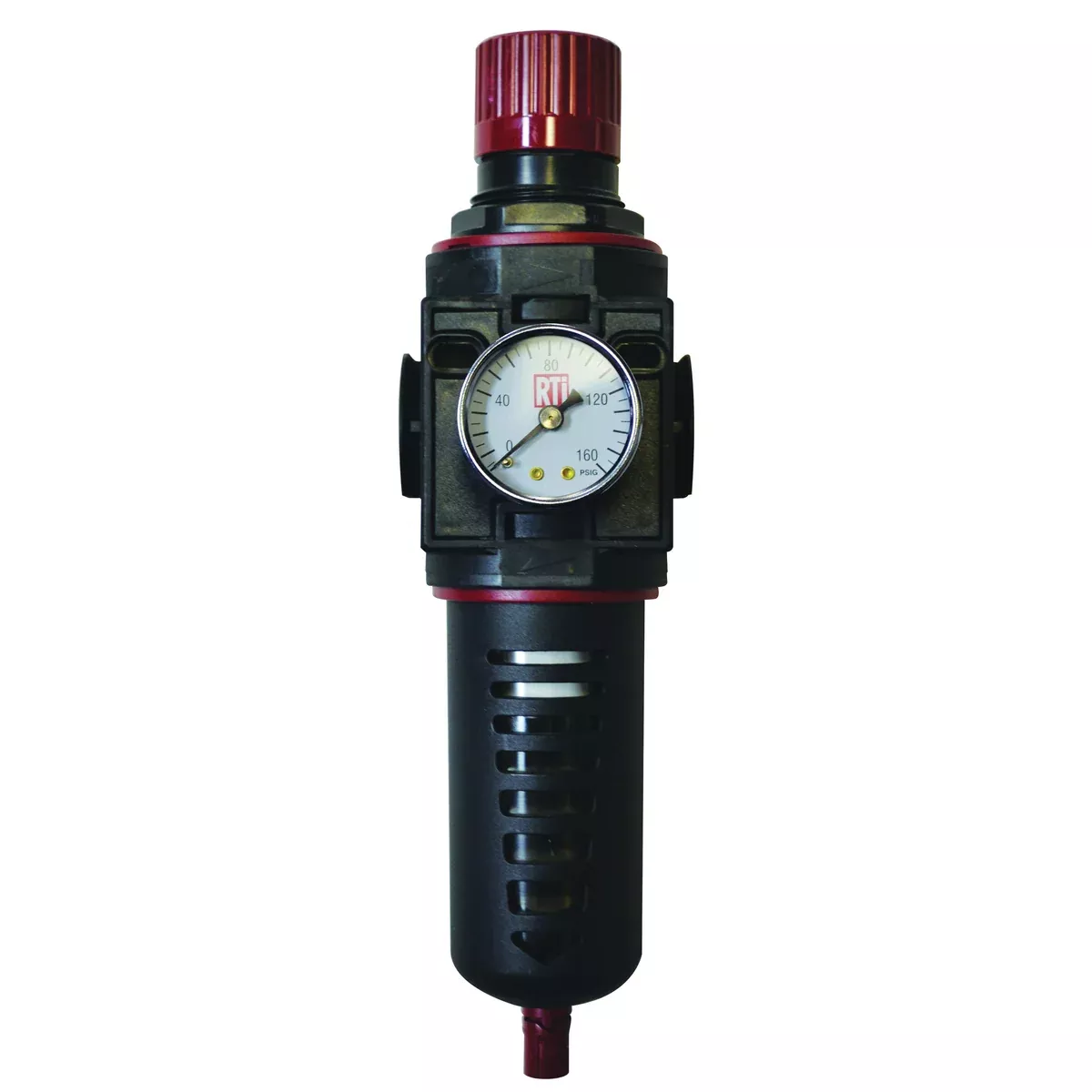 RTi FR500-G Filter/Regulator, 5 µm Filtration, 1/2 in Inlet/Outlet, Acetal Body, Polyamide Bowl
