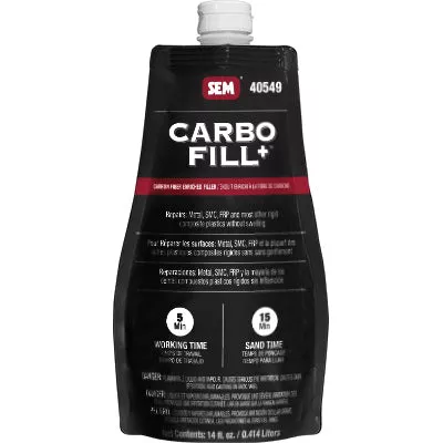 SEM Carbo Fill+ Carbon Filler 40549 Light Gray Liquid 14 oz with Hardener