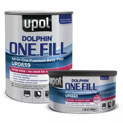 U-POL 0660 DOLPHIN Premium All-In-One Body Filler 1 qt Off-White Tin