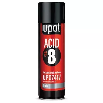 U-POL 0741V Acid#8 Acid Etch Primer, Light Gray, 450 mL, 48.4 sq-ft Coverage