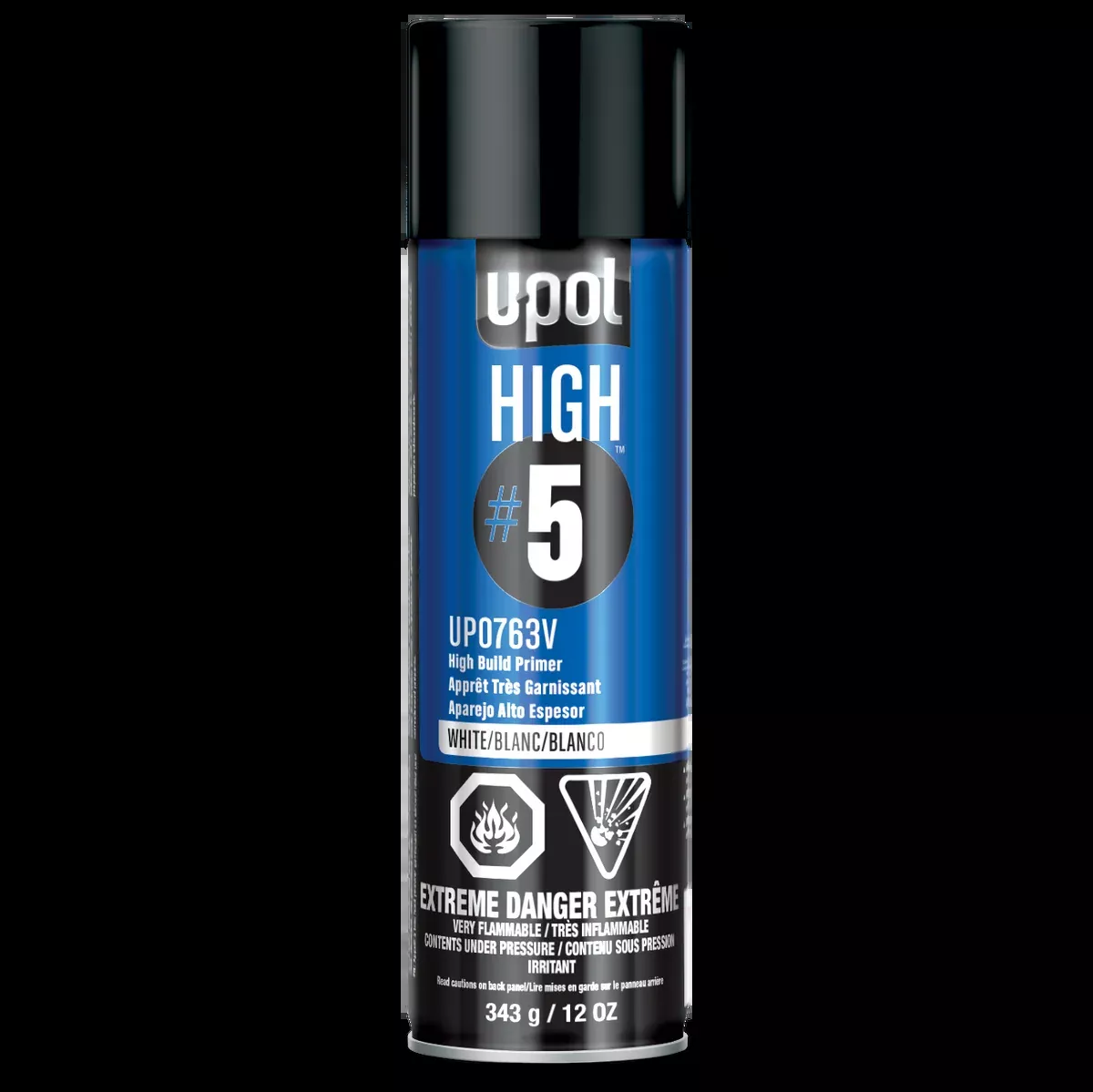 U-POL HIGH#5 High Build Primer White 450ml Aerosol (Part 0763V)