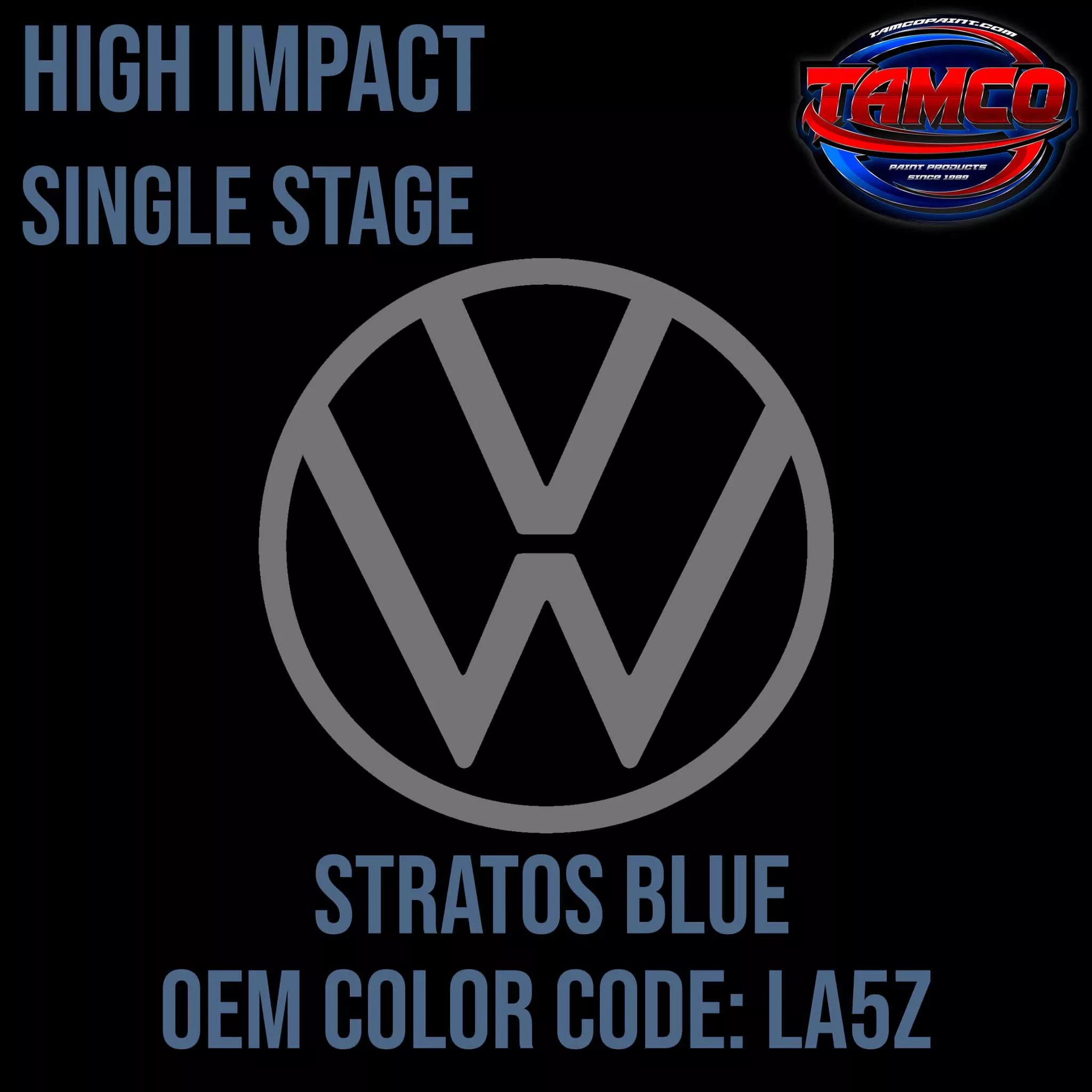 Volkswagen Stratos Blue | LA5Z | 1983-1989 | OEM High Impact Series Single Stage