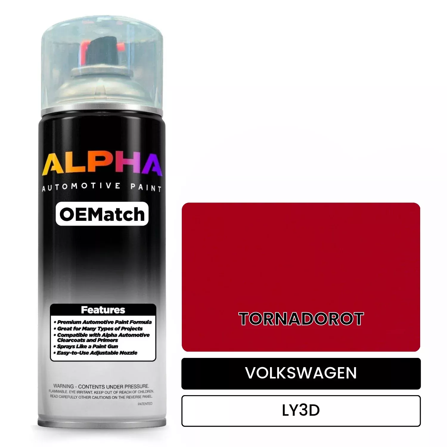 VOLKSWAGEN Tornado Red LY3D | OEMatch Automotive Spraycan