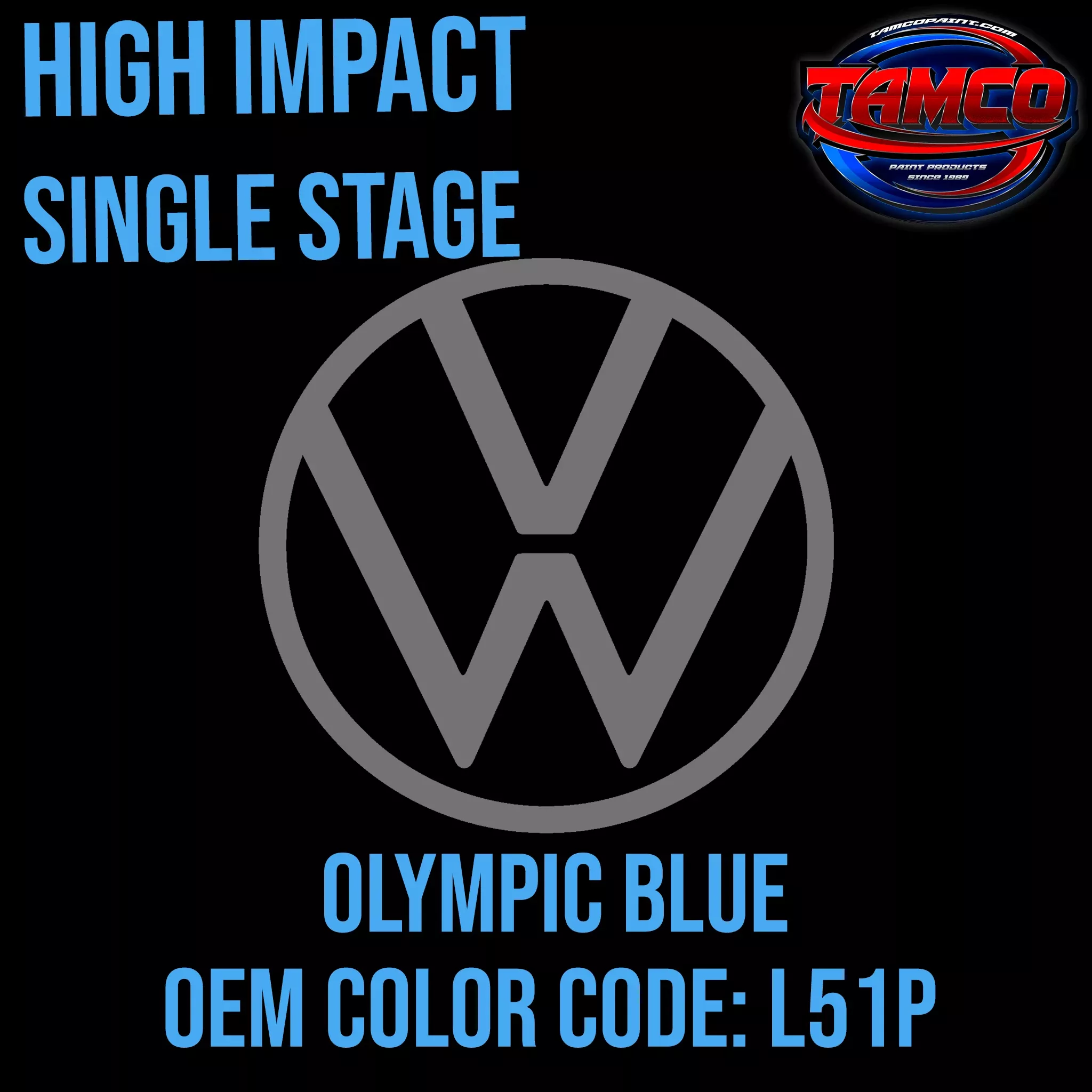 VolkswagenOlympic Blue | L51P |1973-1974 | OEM High Impact Series Single Stage