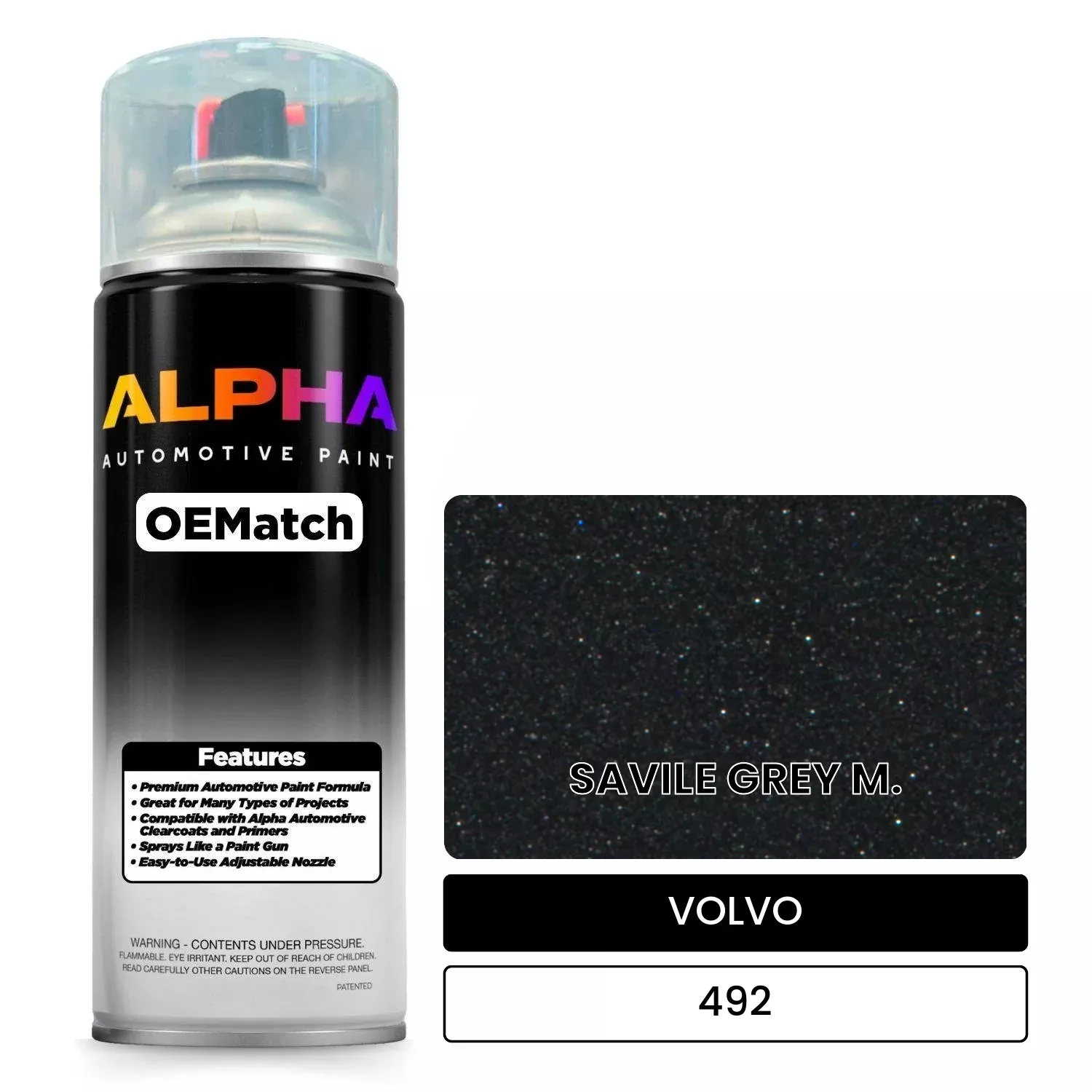 VOLVO SAVILE GREY M. 492 | OEMatch Automotive Spraycan