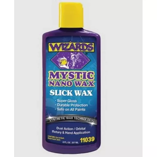 Wizards 11039 Mystic Nano Wax Super Slick 8 oz Off-White Squeeze Bottle for high gloss finish