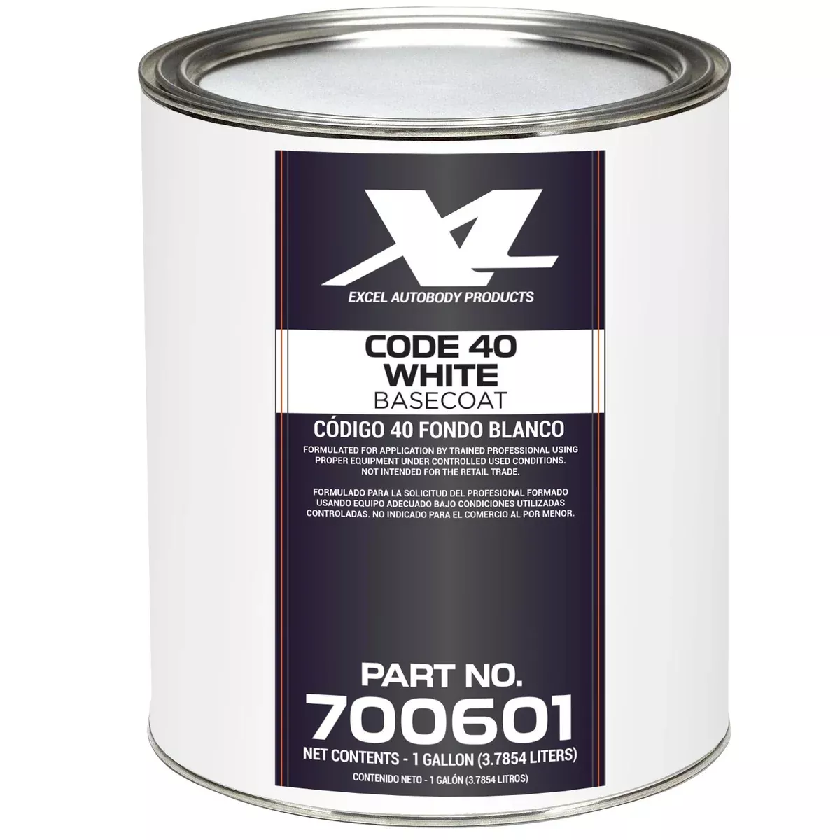 X-L 700601 Code 40 White Basecoat Gallon, Quick-Dry Paint